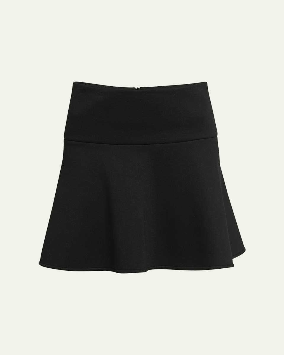 Neoprene Lined Flared Mini Skirt